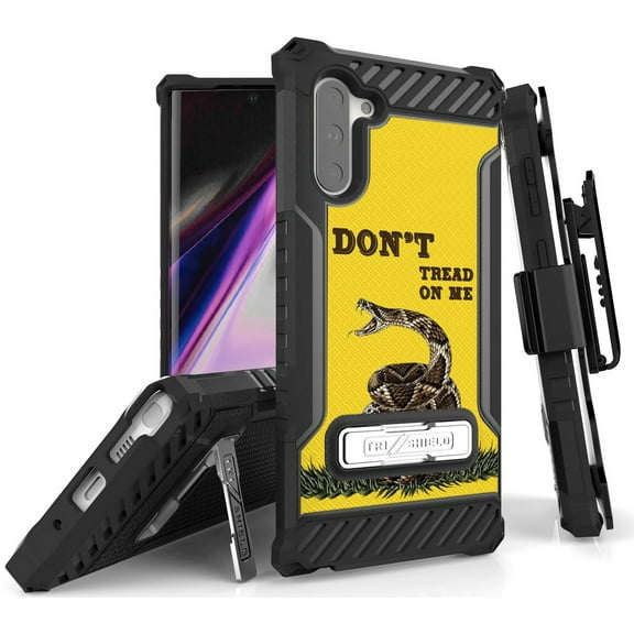 Tri-Shield [PATRIOTIC SERIES] Rugged Case Metal Kickstand Cover + Belt Clip Holster [USA PRIDE DESIGN] for Samsung Galaxy Note 10 Phone (SM-N970, SM-N971)