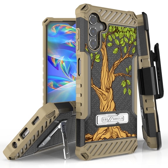 Tri Shield Rugged Cover + Hoslter Designed For Galaxy A13 5G Case Black/FDE