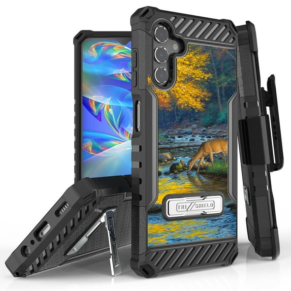 Tri Shield Rugged Cover + Hoslter Designed For Samsung Galaxy A13 5G Case Black/Black
