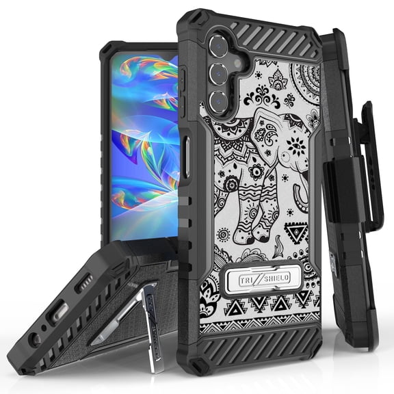 Tri Shield Rugged Cover + Hoslter Designed For Samsung Galaxy A13 5G Case Black/Black