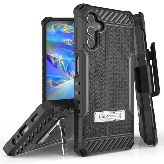 Tri Shield Rugged Cover + Hoslter Designed For Samsung Galaxy A13 5G Case Black/Black