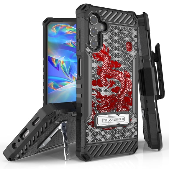 Tri Shield Rugged Cover + Hoslter Designed For Samsung Galaxy A13 5G Case Black/Black