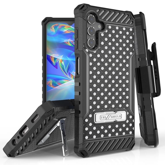 Tri Shield Rugged Cover + Hoslter Designed For Samsung Galaxy A13 5G Case Black/Black