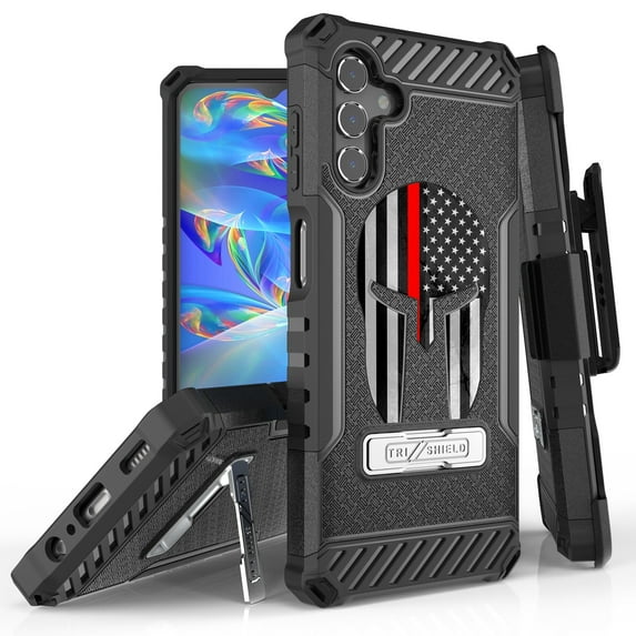 Tri Shield Rugged Cover + Hoslter Designed For Samsung Galaxy A13 5G Case Black/Black