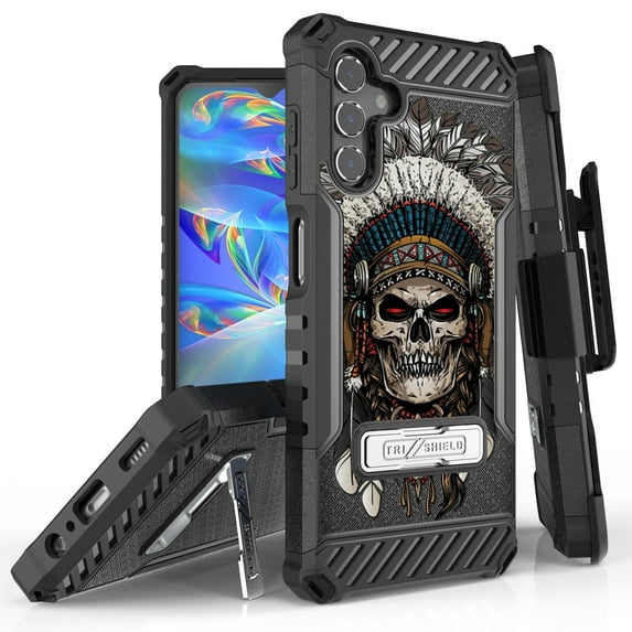 Tri Shield Rugged Cover + Hoslter Designed For Samsung Galaxy A13 5G Case Black/Black