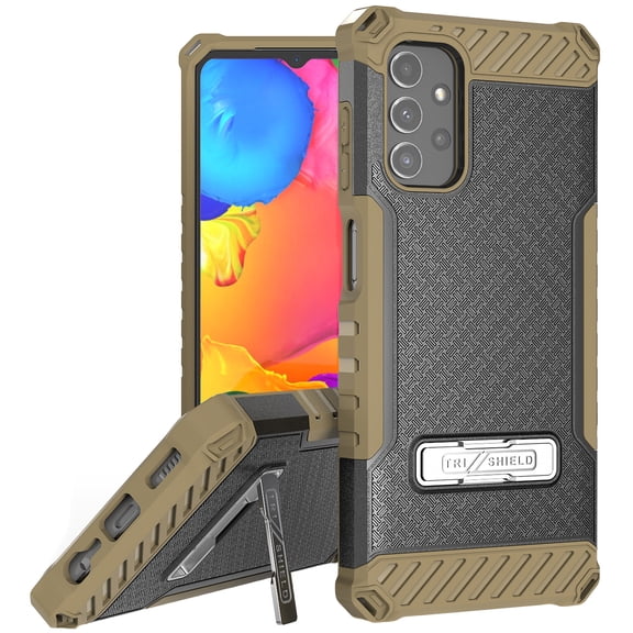 Tri-Shield Series for Samsung Galaxy A04s/A04/M13/A13/A32 5G Case, [Military Grade] Rugged Phone Cover with Metal Kickstand [Includes Wrist Strap Lanyard]