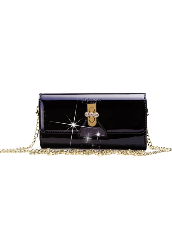 Tri-Star Eveningl Clutch Crossbody Bag with Chain Strap