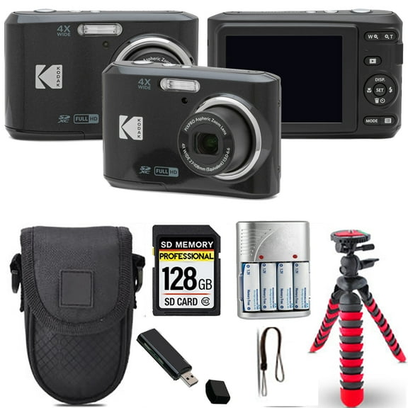 Tri-State Camera Kodak Pixpro FZ45 Camera Accessory Bundle 128GB Memory Card, Black