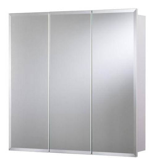 TriView Beveled Mirrored Medicine in White (24 in. W x 24 in