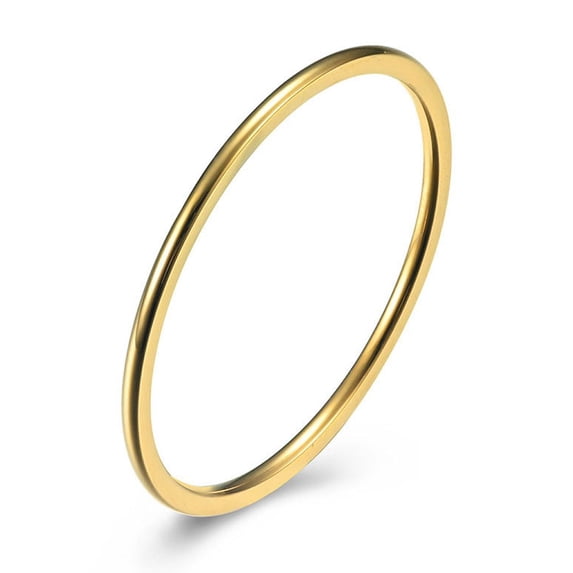 Womens Geometric Titanium Steel Ring Unisex Polished Band Durable Tri Color Gold And Rose Jewelry Everyday Everyday