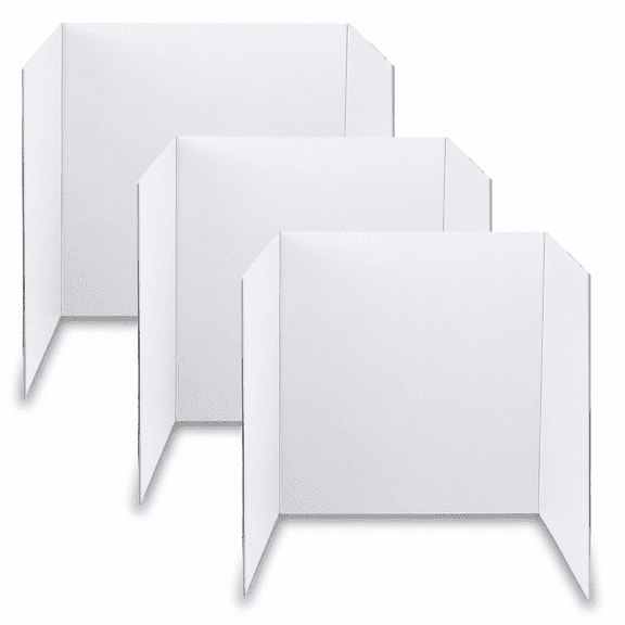 Tri-fold Corrugated Presentation Board 3-pack White School Project Display
