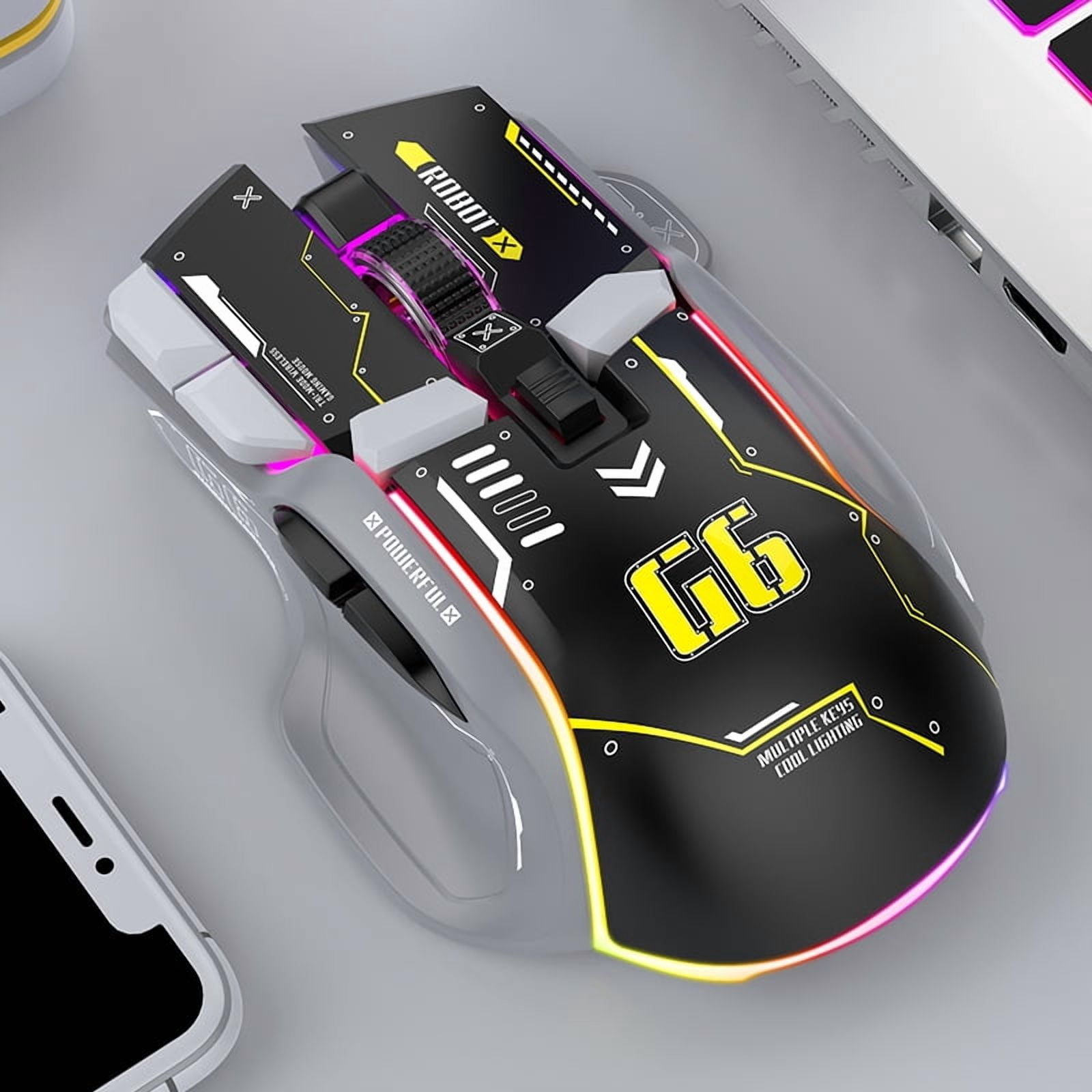 Tri-mode 2.4G USB Bluetooth Wireless Gamimg Mouse 12 keys RGB Game Wired Meche Mice for Windows IOS Home Office Laptop PC Gamer