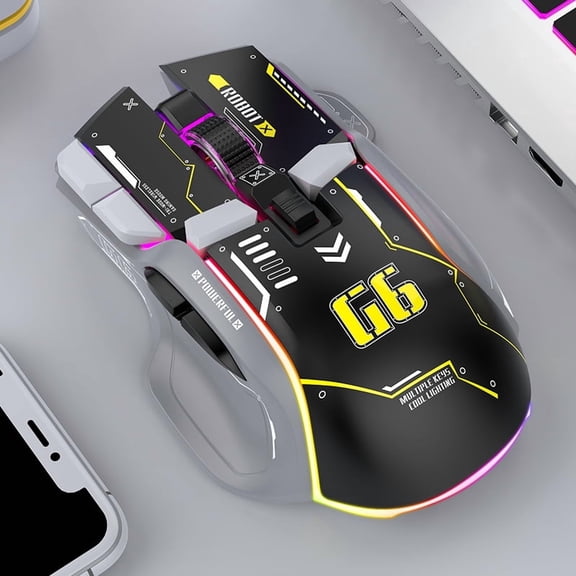 Tri-mode 2.4G USB Bluetooth Wireless Gamimg Mouse 12 keys RGB Game Wired Meche Mice for Windows IOS Home Office Laptop PC Gamer