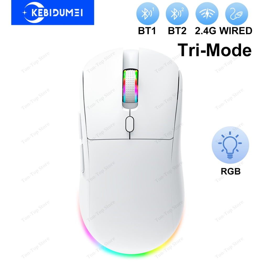 Tri-mode RGB Gaming Mouse Dual BT/2.4G/USB Wired Mouse Rechargeable Mouse 6 Button 4800DPI Bluetooth 5.3 Mouse for Laptop Tablet
