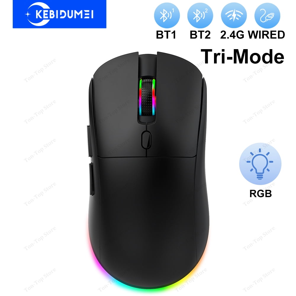 Tri-mode RGB Gaming Mouse Dual BT/2.4G/USB Wired Mouse Rechargeable Mouse 6 Button 4800DPI Bluetooth 5.3 Mouse for Laptop Tablet
