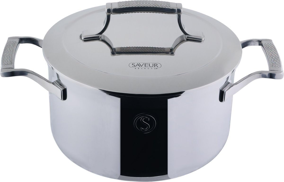 SAVEUR SELECTS 10-Inch Tri-Ply Stainless Steel Frying Pan - Induction Ready, Dishwasher & Oven Safe, Voyage Series