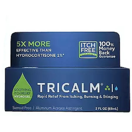 TriCalm Hydrogel, Steroid-Free Soothing Itch Relief Gel 2 oz (Pack of 2)