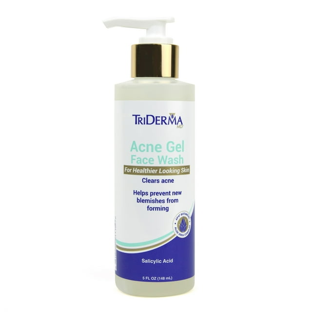 TriDerma Acne Face Wash Daily Sensitive Skin Acne Cleanser with