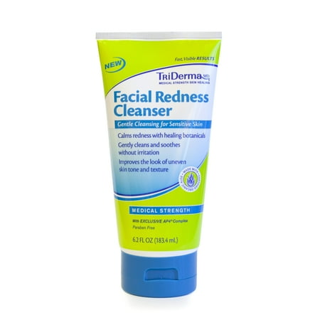 TriDerma Facial Redness Cleanser Face Wash, Improves Appearance of Red, Irritated Skin, 6.2oz
