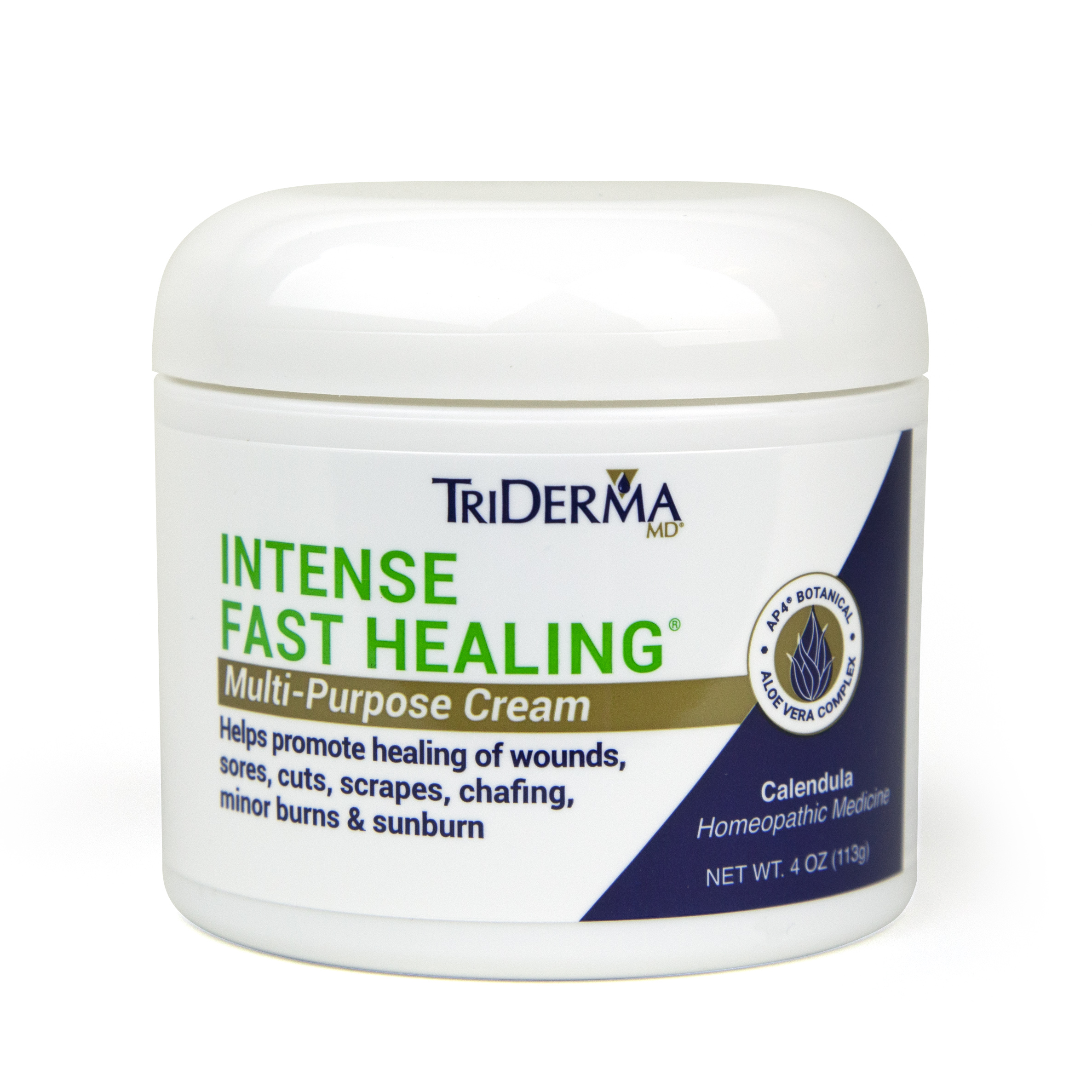 TriDerma Intense Fast Skin Healing Cream for Hard-to-Heal Skin Irritations, Sores, Rashes, Dry, Cracked Hands, Cuts, Chafing, Burns - First Aid Kit Essential - FSA Eligible 4oz Jar - image 1 of 9