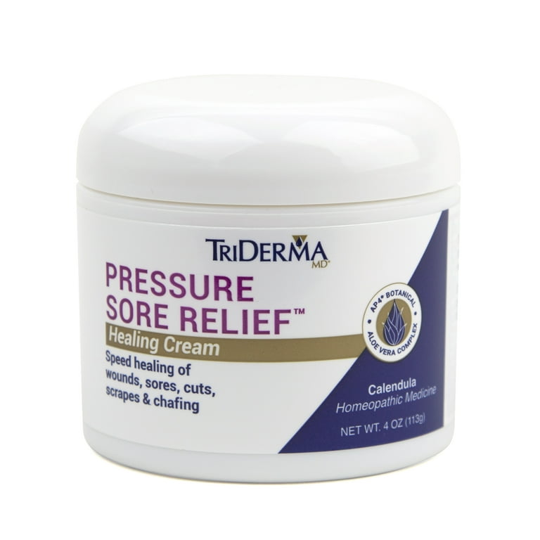 TriDerma Pressure Sore Relief Cream Speeds Healing of Bed Sores, Pressure  Sores, Ulcers, Scrapes and Chafing, 4 ounces