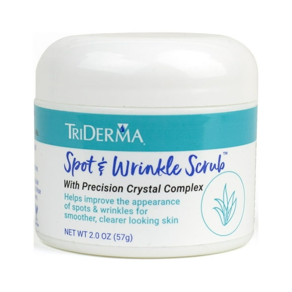 TriDerma Spot & Wrinkle Scrub for Face and Body, Microdermabrasion Gentle Exfoliating Face Scrub with Diamond Crystals, 2 oz