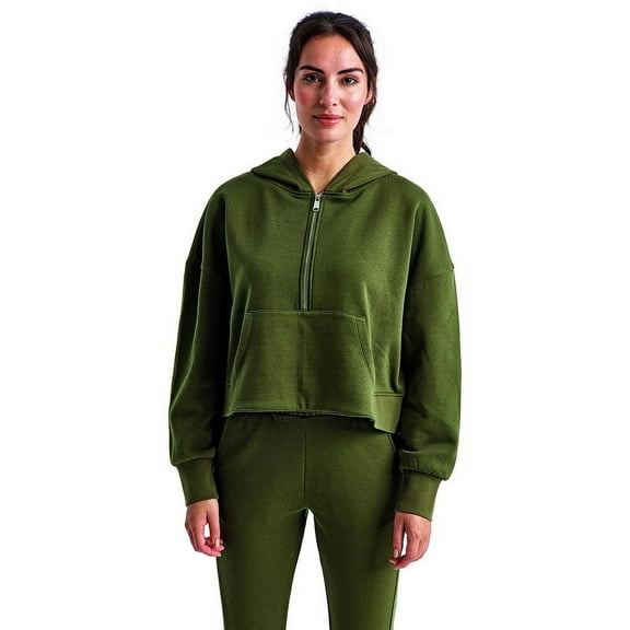 TriDri TD077 Ladies' Alice Half-Zip Hooded Sweatshirt