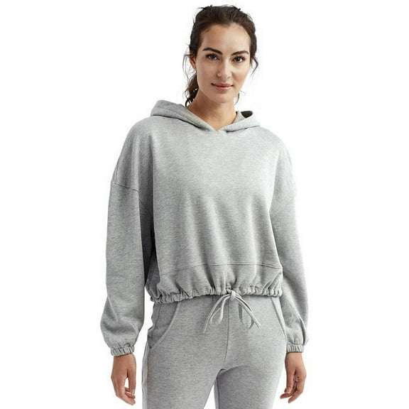 TriDri TD085 Women's Cropped Maria Hoodie-Heather Grey-2XL