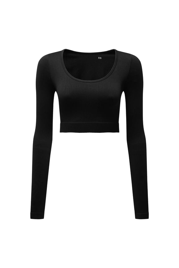 Womens Ribbed Seamless 3D Crop Top