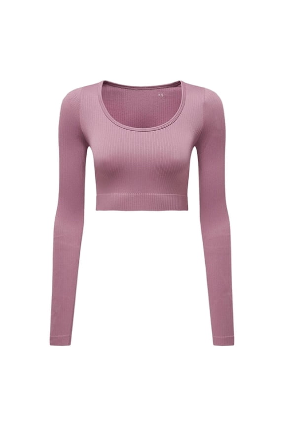 Womens Ribbed Seamless 3D Crop Top