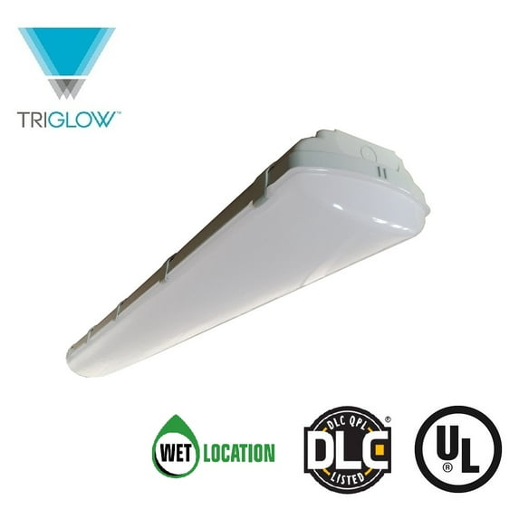 TriGlow T83401 4FT 65-Watt LED Vapor Tight Linear Strip, 6500 Lumens, 4000K (Cool White) Indoor/ Outdoor 4' Fixture, Suitable for Wet Location, DLC Approved