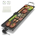 thumbnail image 1 of TriGol 35" Electric Griddle Teppanyaki Grill, Nonstick Extra Large Cooking Plate for Pancake Barbecue, Indoor Outdoor Table Top Grill with Adjustable Temperature & Drip Tray, 2000W, 1 of 9