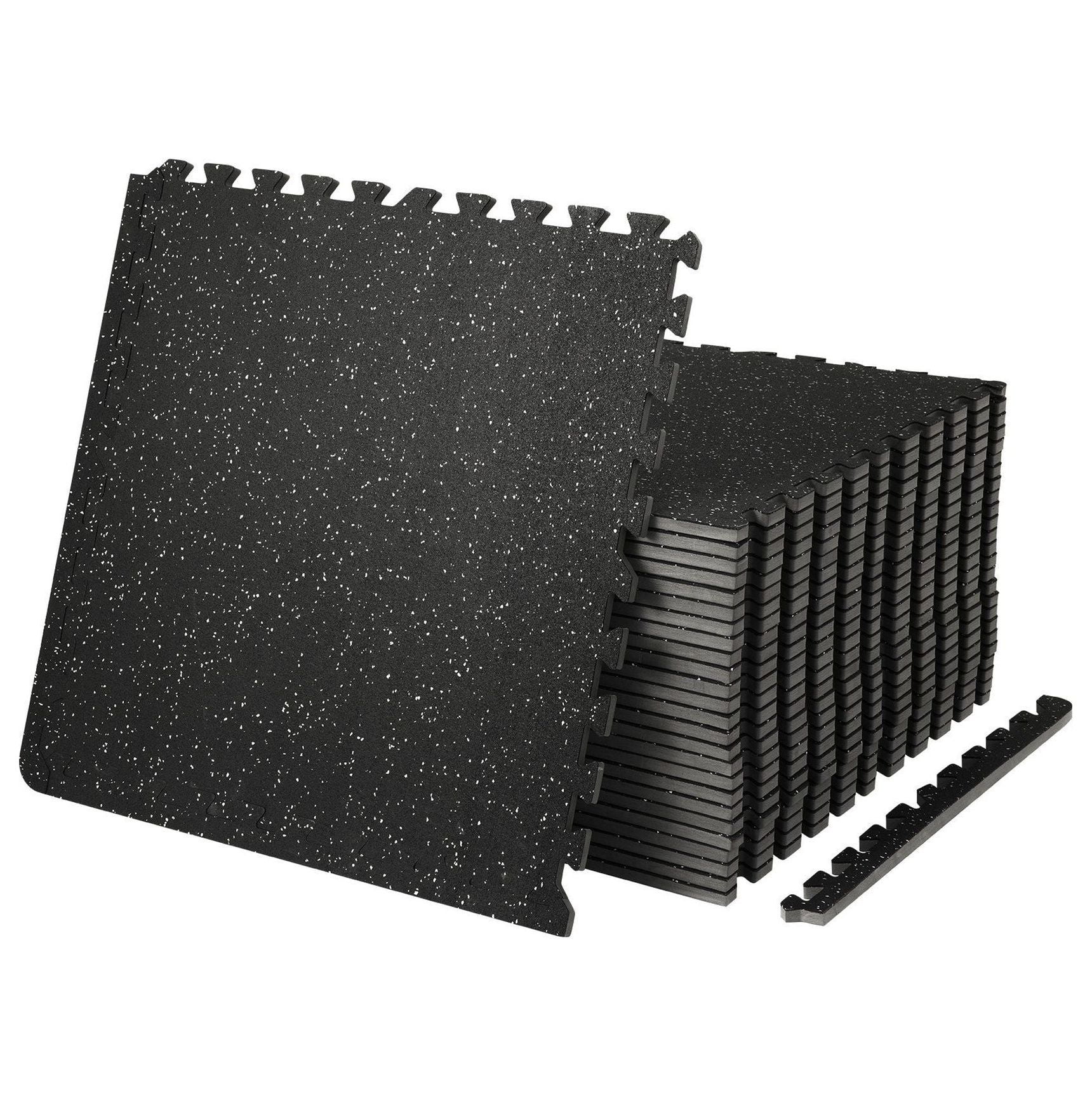 TriGol Gym Floor Mats 24x24 inch, 1/2 Inch Thick EVA Foam Rubber Interlocking Tiles - 25 PCS, 100 Sq Ft Coverage for Workout, Home, Garage & Basement