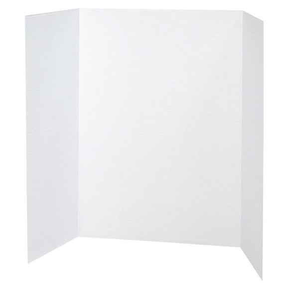 TriGol Tri-Fold Presentation Board, 40"X28", Pack of 8, White,