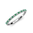 thumbnail image 1 of TriJewels 0.25 ctw Round Emerald and Lab Grown Diamond 18 Stone Wedding Band in 10K White Gold, 1 of 6