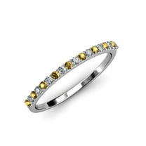 TriJewels 0.26 ctw Round Citrine and Lab Grown Diamond 18 Stone Wedding Band in 10K Gold