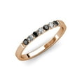 thumbnail image 1 of TriJewels 0.36 ctw Black Diamond and White Lab Grown Diamond 7 Stone Wedding Band in 10K Rose Gold, 1 of 7
