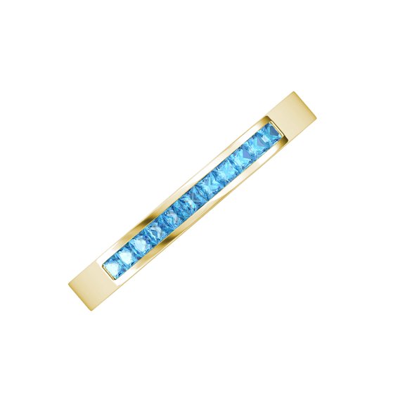 TriJewels 0.61 ctw Blue Topaz Women Wedding Band in 10K Yellow Gold