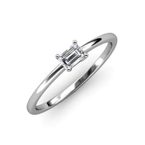 TriJewels 0.70 ct Emerald Cut (6 x 4 mm) Lab Grown Diamond East West Solitaire Engagement Ring in 10K White Gold