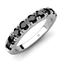 TriJewels 0.99 ctw Black Diamond (3.00 mm) 9 Stone Wedding Band in 10K Gold