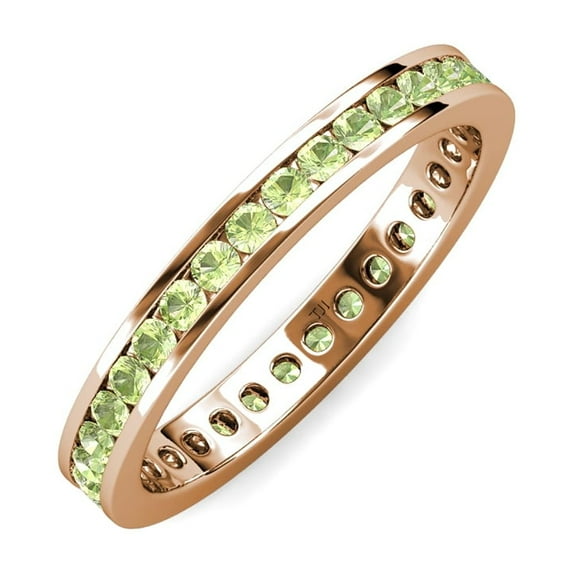 TriJewels 1.93 ctw Round Peridot (2.70 mm) Eternity Band in 10K Rose Gold