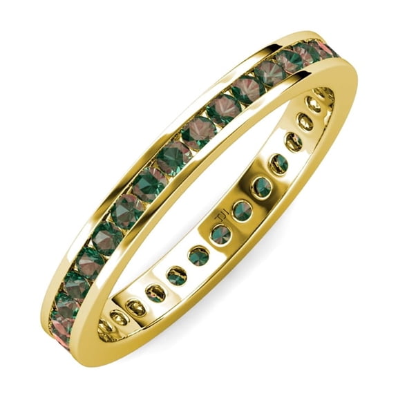 TriJewels 2.76 ctw Round Lab Created Alexandrite (2.70 mm) Eternity Band in 10K Yellow Gold