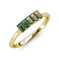 thumbnail image 1 of TriJewels 5x3 mm Emerald Cut Created Alexandrite 5 Stone Wedding Band in 10K Yellow Gold, 1 of 6