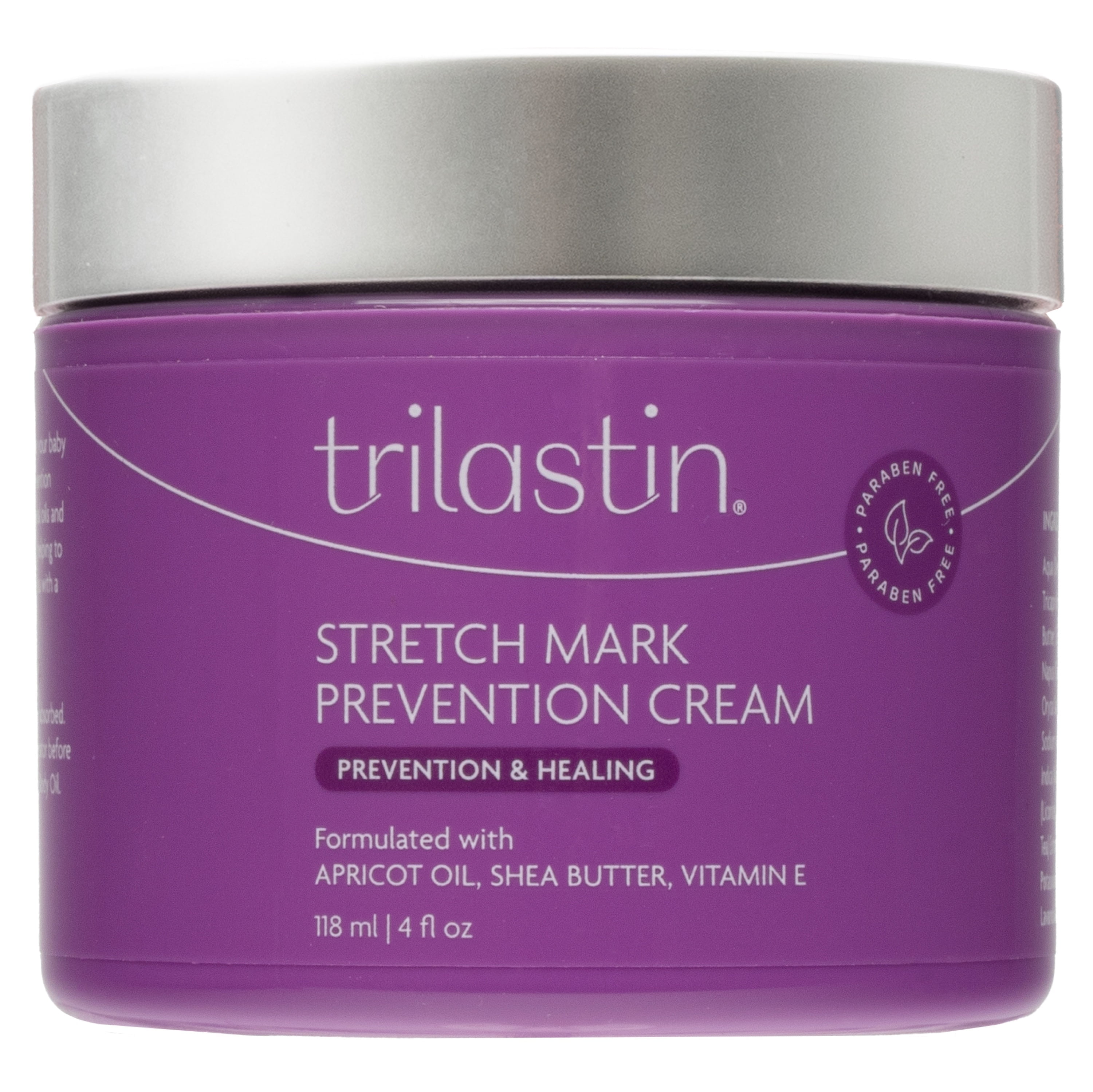 TriLASTIN Maternity Stretch Mark Prevention Cream, Hypoallergenic, 4 oz, All Skin Types