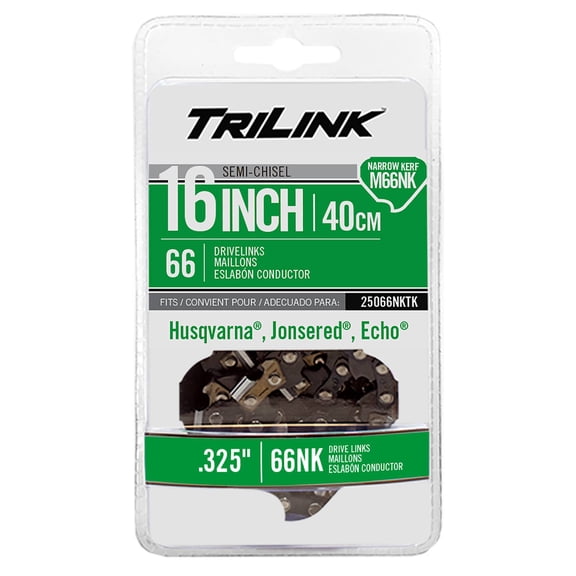 TriLink Chain Pre-Cut Loop 66 DL 25066NKTK .050" Chainsaw Gauge, .325" Chainsaw Pitch, 66 Drive Link