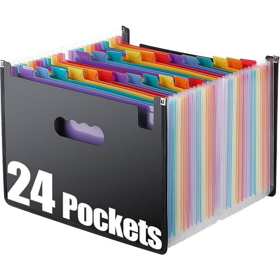 TriMagic Accordian File Folder Organizer, 24 Pockets Alphabetical Expanding Fili