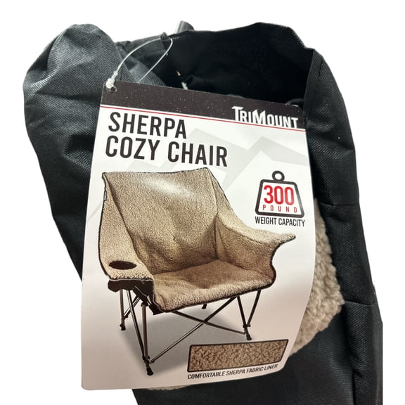 Equip Trimount Sherpa Cozy Chair - Black Back/Cream Sherpa