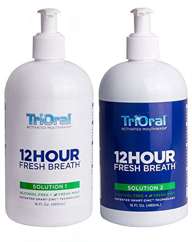 TriOral 12-hour Fresh Breath 2-bottle Rinse System, Mint