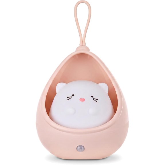 TriPro Cute Kitty Motion Sensor Night Light Wall Lamp,Rechargable,Bedroom Decoration for Kids Baby Toddler Teen Gift (Pink)