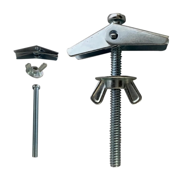TriSonic Toggle Bolts with Screws Zinc Plated Steel, Screw Nut with Wings for Hanging Heavy Items etc